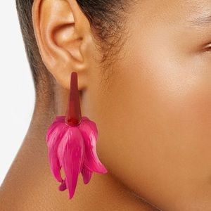 Orchid Flower Icons of Style by Zerina Akers for barIII Metal Earrings BRAND NEW